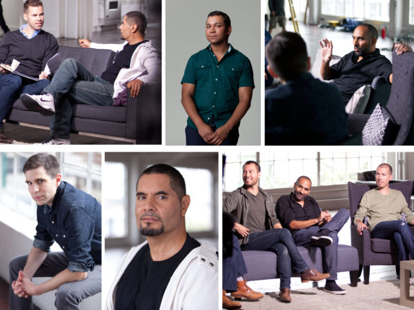 Collage of men featured in the Speak Out campaign from Greater Than HIV